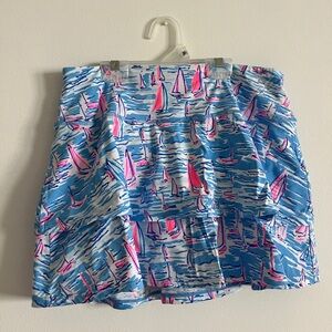 Lilly Pulitzer Blue and Pink Patterned Athletic Skirt